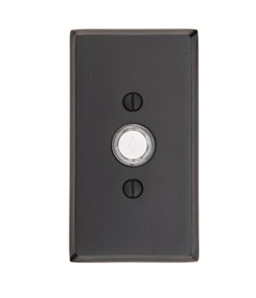 Emtek 2423MB Medium Bronze Doorbell Button with #3 Style Rosette