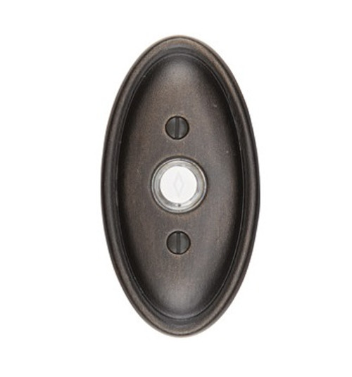 Emtek 2414MB Medium Bronze Doorbell Button with #14 Style Rosette