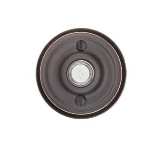 Emtek 2400US10B Oil Rubbed Bronze Doorbell Button with Regular Rosette