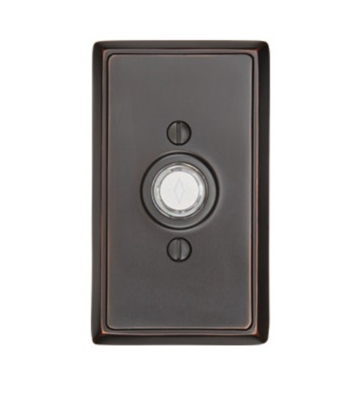 Emtek 2403US15A Pewter Doorbell Button with Rectangular Rosette
