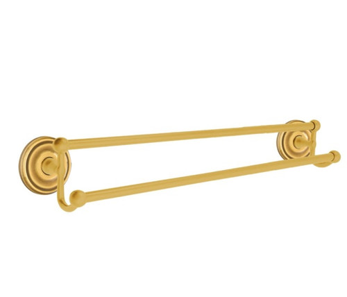 Emtek 26033US7 French Antique 30" Traditional Brass Double Towel Bar
