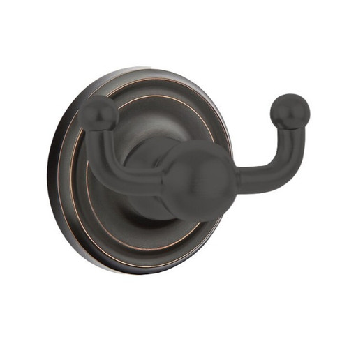 Emtek 2609US10B Oil Rubbed Bronze Traditional Brass Double Hook with Rosette