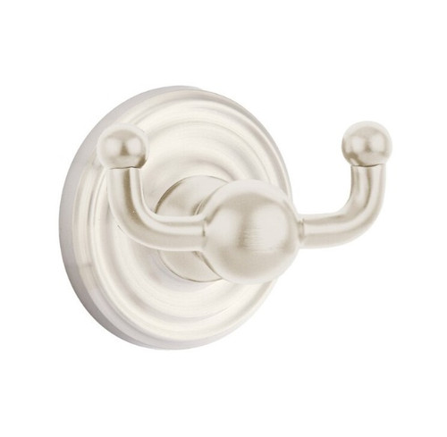 Emtek 2609US15 Satin Nickel Traditional Brass Double Hook with Rosette