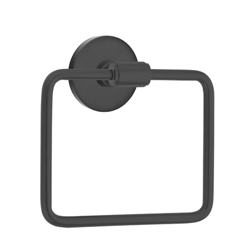 Emtek 2901US19 Flat Black Transitional Brass Towel Ring with Your Choice of Rose
