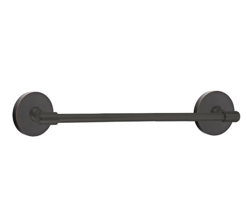 Emtek 29028US10B Oil Rubbed Bronze 36" Transitional Brass Towel Bar with Your Choice of Rose