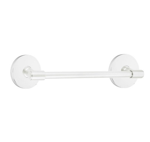 Emtek 29025US26 Polished Chrome 12" Transitional Brass Towel Bar with Your Choice of Rose