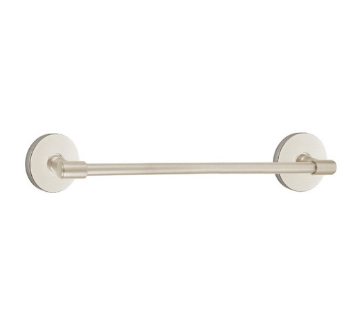 Emtek 29028US15 Satin Nickel 36" Transitional Brass Towel Bar with Your Choice of Rose