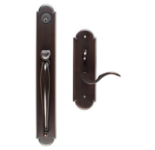 Emtek 3050US10B Oil Rubbed Bronze Albany Style Dummy Mortise Entryset with Your Choice of Handle