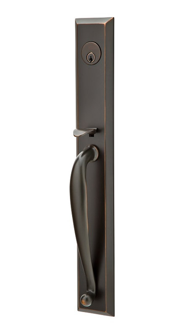 Emtek 3052US10B Oil Rubbed Bronze Middleton Style Dummy Mortise Entryset with Your Choice of Handle