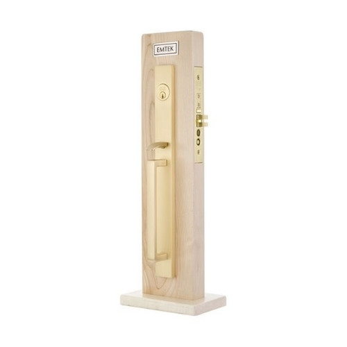 Emtek 3018US4 Satin Brass Adelaide Style Dummy Mortise Entryset with Your Choice of Handle