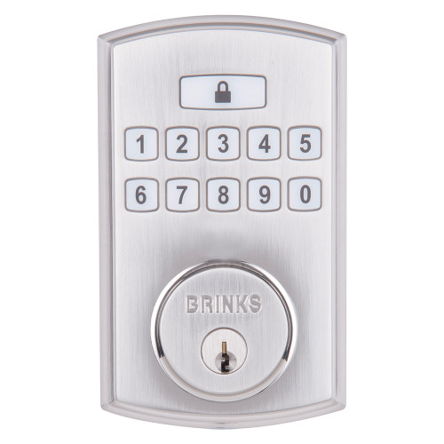 Brinks 4390119 Electronic Keypad Series Deadbolt Lock Satin Nickel Finish