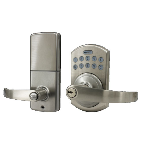 Lockey E995SN Electronic Keypad Lever Lock with Remote Control Satin Nickel Finish