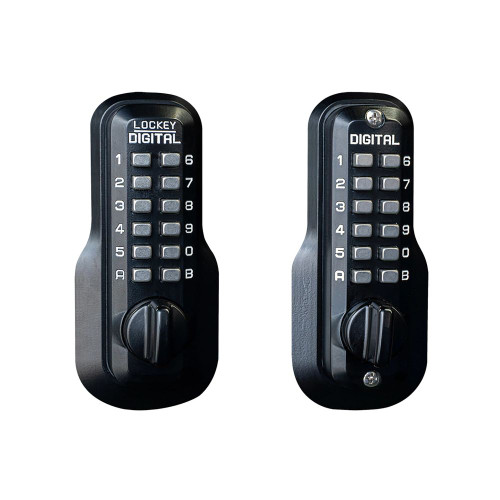 Lockey M210JBMGDC Mechanical Keyless Deadbolt with Double Combination Jet Black Marine Grade Finish