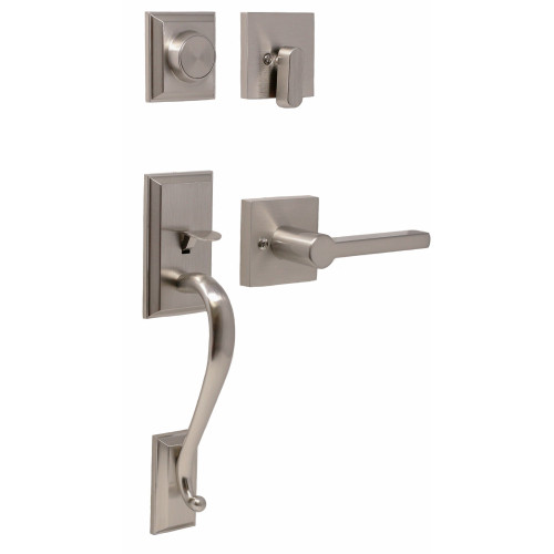 Weslock 02865-N9N0020 Mayo Dummy Handle set with Brady Lever Trim Satin Nickel Finish