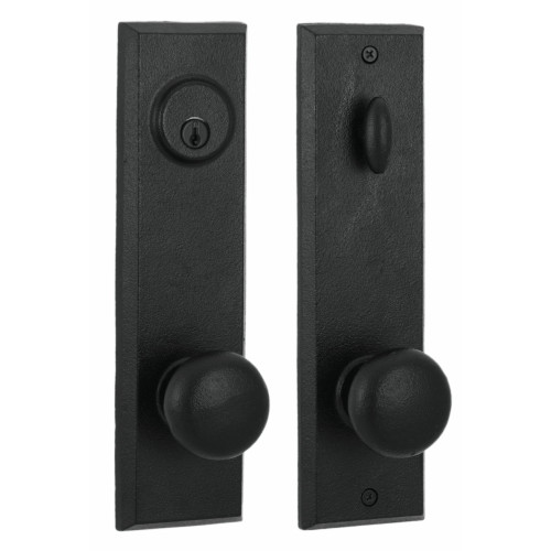 Weslock L7941F2F2SL2D Left Hand Braughton Single Cylinder Deadbolt Passage Handle set with Wexford Knob Black Finish