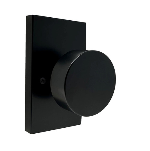 Weslock 0090542--0020 Mesa Knob 1/2 Dummy Lock with Rectangle plate Matte Black Finish