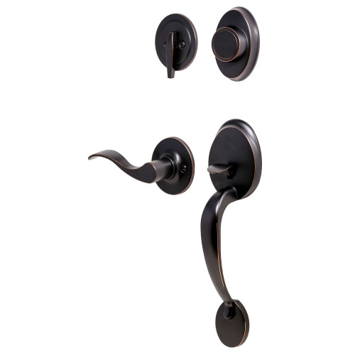 Weslock R2815-1X10020 Hillcrest Dummy Handle set with Right Hand New Haven Trim Oil Rubbed Bronze Finish