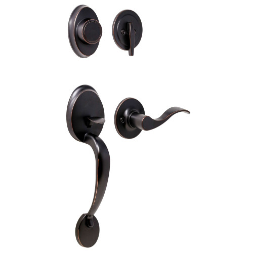 Weslock L2815-1X10020 Hillcrest Dummy Handle set with Left Hand New Haven Trim Oil Rubbed Bronze Finish
