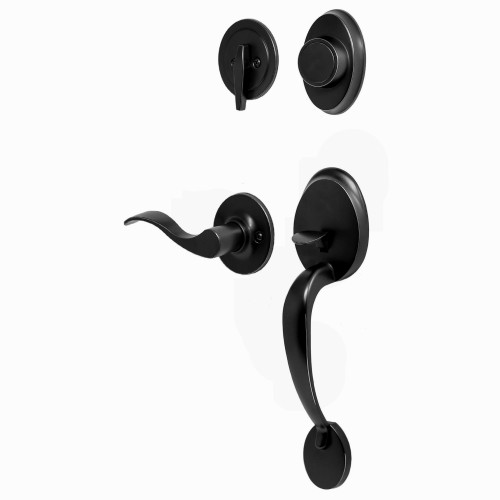 Weslock R2815-2X20020 Hillcrest Dummy Handle set with Right Hand New Haven Trim Matte Black Finish
