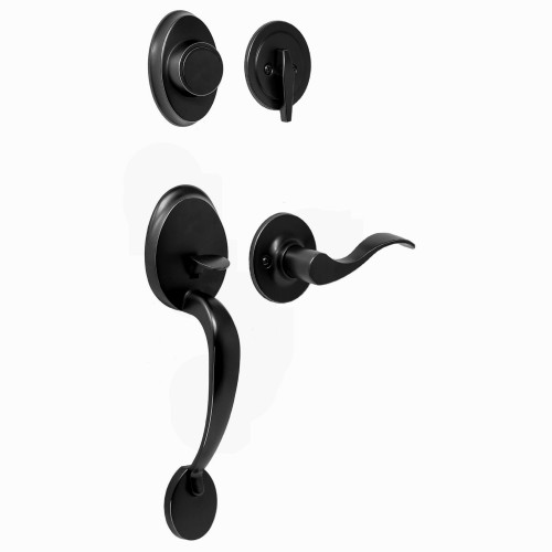 Weslock L2815-2X20020 Hillcrest Dummy Handle set with Left Hand New Haven Trim Matte Black Finish