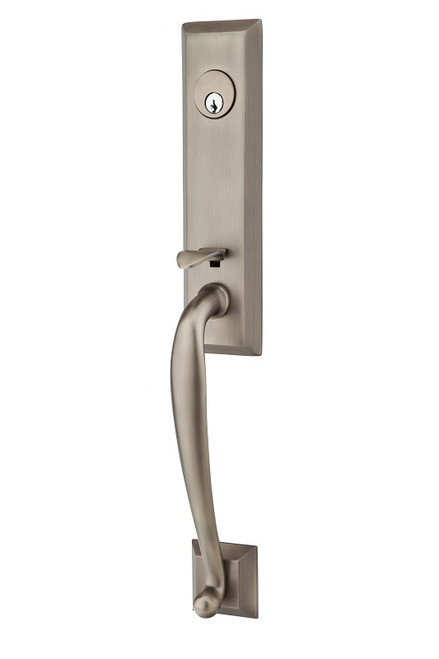 Emtek 3351US15A Pewter Harrison Style Single Cylinder Mortise Entryset with your Choice of Handle