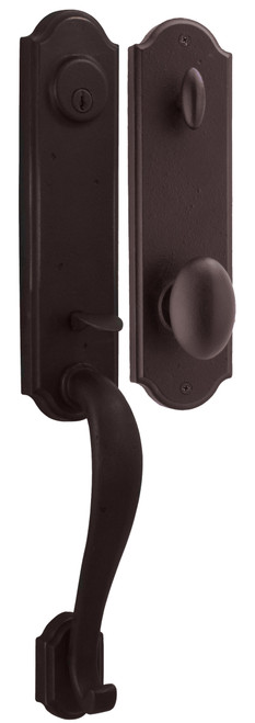 Weslock 07631-1M1SL2D Stonebriar Single Cylinder Handle set with Durham Knob in the Oil Rubbed Bronze Finish