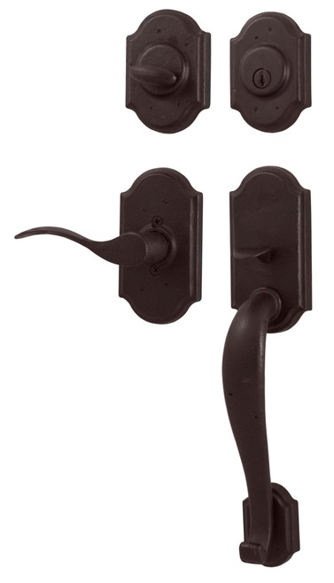 Weslock R7625-1H1SL2D Castletown Single Cylinder Handle set with Right hand Carlow lever in the Oil Rubbed Bronze Finish