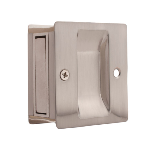 Weslock 00527XNXN Rectangular Passage Pocket Door Lock with Adjustable Backset and Full Lip Strike Satin Nickel Finish
