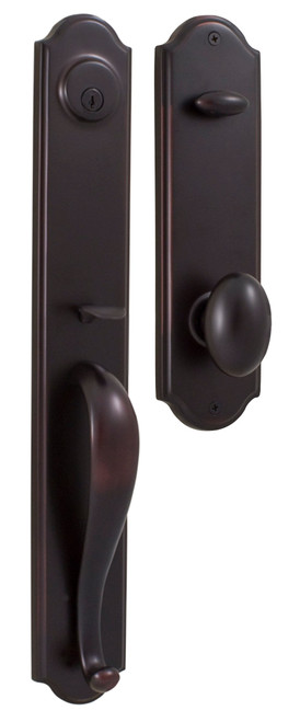 Weslock 06645-1J10020 Philbrook Dummy Handle set with Julienne Knob in the Oil Rubbed Bronze Finish