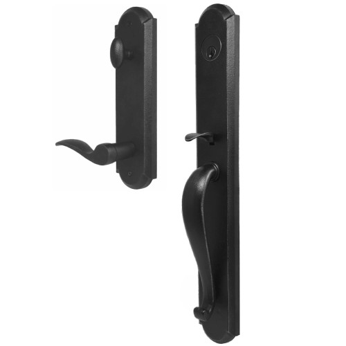 Weslock R7680-2H2SL2D Wiltshire Single Cylinder Handle set with Right hand Carlow lever in the Black Finish
