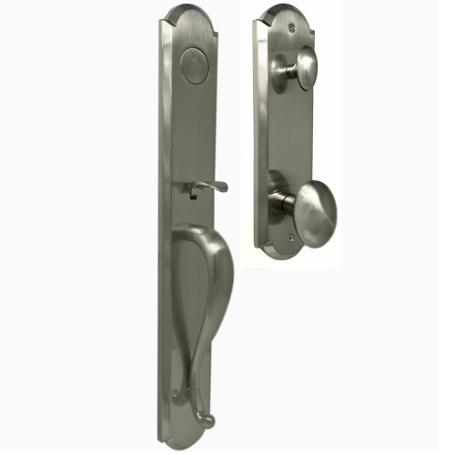 Weslock 06645-NJN0020 Philbrook Dummy Handle set with Julienne Knob in the Satin Nickel