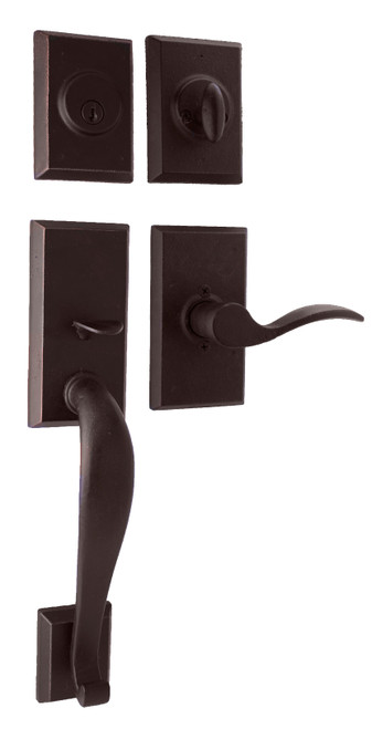 Weslock L7925-1H1SL2D Aspen Single Cylinder Handle set with Left hand Carlow lever in the Oil Rubbed Bronze Finish
