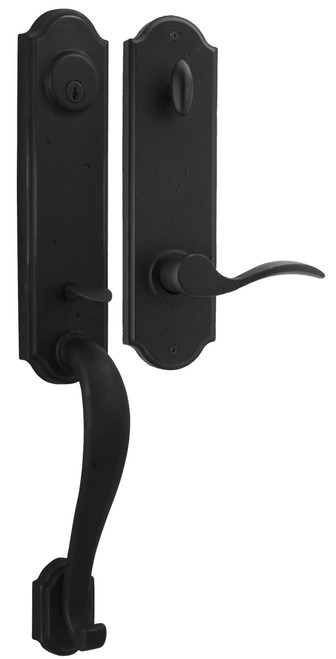 Weslock R7631-2H2SL2D Stonebriar Single Cylinder Handle set with Right hand Carlow lever in the Black Finish