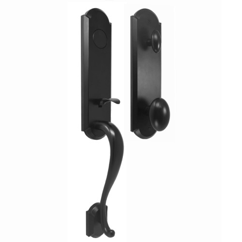 Weslock 06655-2J20020 Mansion Dummy Handle set with Julienne Knob in the Matte Black Finish