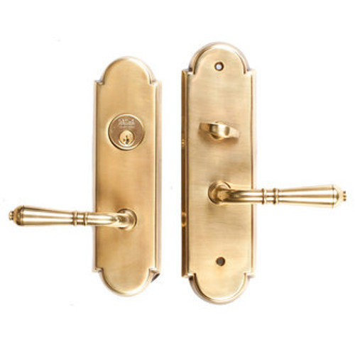 Emtek 3543US7 French Antique Charleston Style Single Cylinder Mortise Entry set with your Choice of Handle
