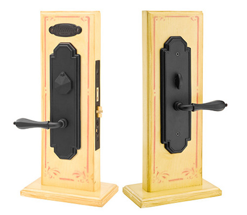 Emtek 3533MB Medium Bronze Octagon Style Single Cylinder Mortise Entry set with your Choice of Handle