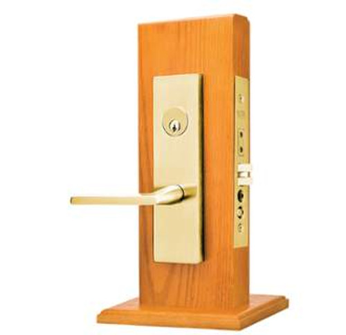 Emtek 3545US4 Satin Brass Mormont Style Single Cylinder Mortise Entry set with your Choice of Handle