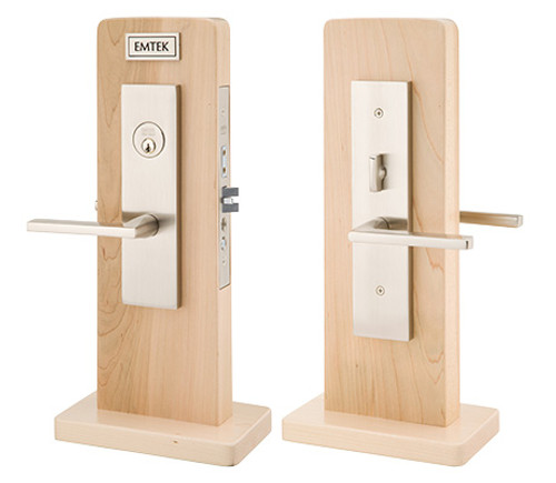 Emtek 3545US15 Satin Nickel Mormont Style Single Cylinder Mortise Entry set with your Choice of Handle