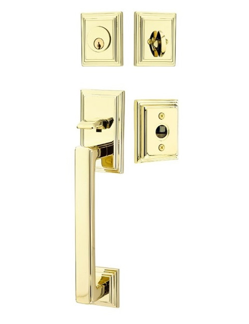 Emtek 4213US3 Lifetime Brass Hamden Brass Tubular Style Single Cylinder Entryset with Your Choice of Handle