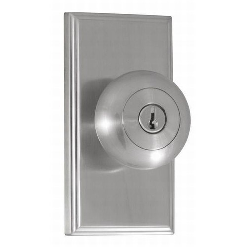 Weslock 3740I-N Satin Nickel Impresa Keyed Entry Knob with Woodward Rosette