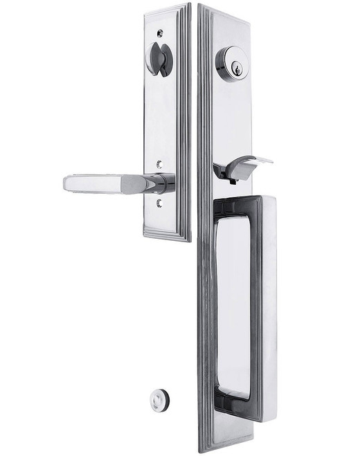 Emtek Transitional Heritage Monolithic Brass Tubular Entry set with Ri