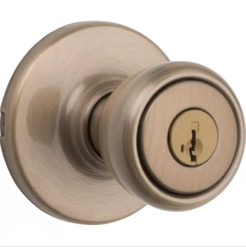 Kwikset 400T-5 Antique Brass Keyed Entry Tylo Knob