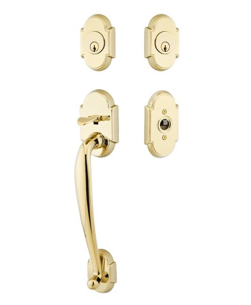 Emtek 4322US3 Lifetime Brass Nashville Brass Tubular Style Double Cylinder Entryset with Your Choice of Handle