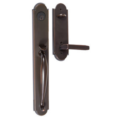 Emtek 4314US10B Oil Rubbed Bronze Wilmington Brass Tubular Style Single Cylinder Entryset with Your Choice of Handle