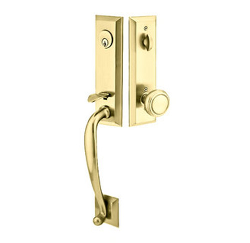 Emtek 4414US3 Lifetime Brass Adams Brass Tubular Style Single Cylinder Entryset with Your Choice of Handle