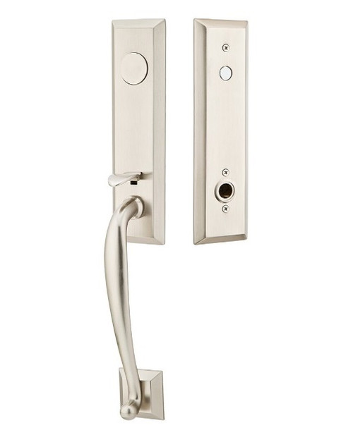 Emtek 4404US15 Satin Nickel Adams Brass Tubular Style Dummy Entryset with Your Choice of Handle