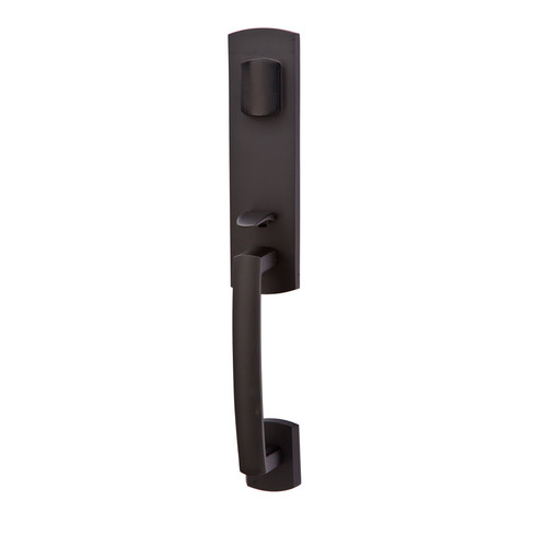 Emtek 450822FB Flat Black Sandcast Bronze Logan Tubular Style Dummy Entryset with Your Choice of Handle