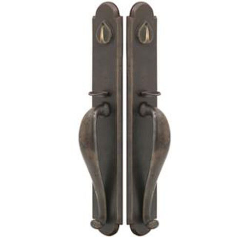 Emtek 455333-FB Flat Black Sandcast Bronze Greeley Tubular Style Dummy Grip by Grip Entryset