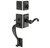 Emtek 451411FB Flat Black Sandcast Bronze Rectangular Sectional Tubular Style Single Cylinder Entryset with Your Choice of Handle