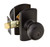 Emtek WC-FB-FD Flat Black Winchester Dummy Keyed Entry Knob with Your Choice of Rosette